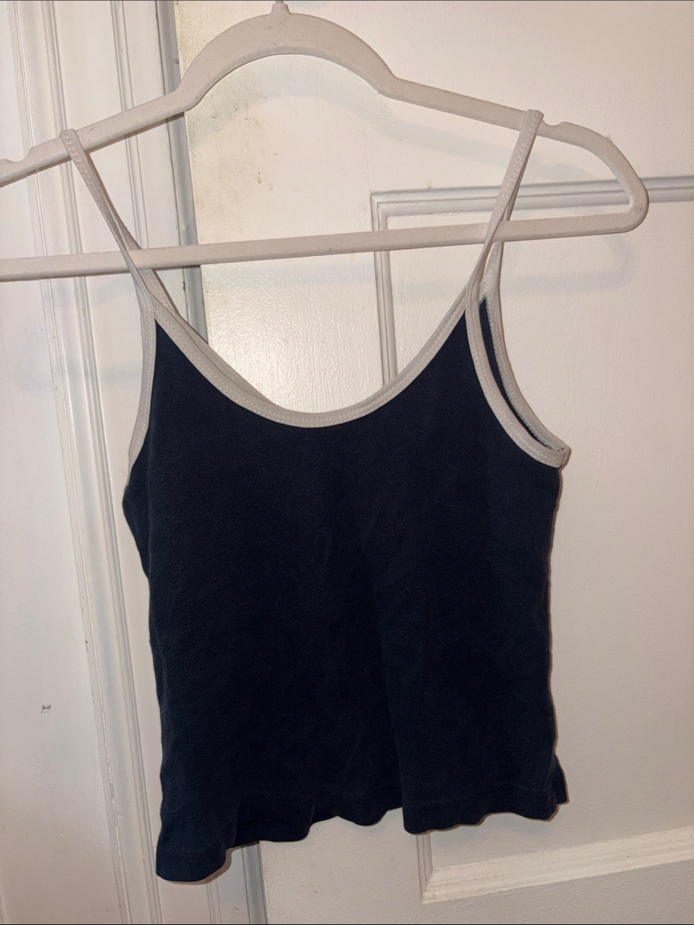 Classic Navy Tank Top with Contrast Trim - Brandy Melville
